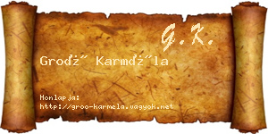Groó Karméla névjegykártya
